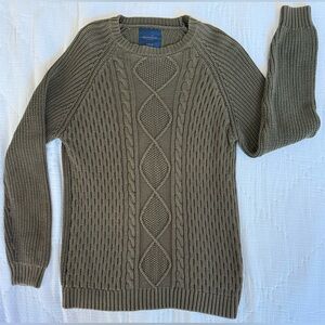Brunswick Garments by Cotton On Cable Knit Sweater Olive Green Men’s L